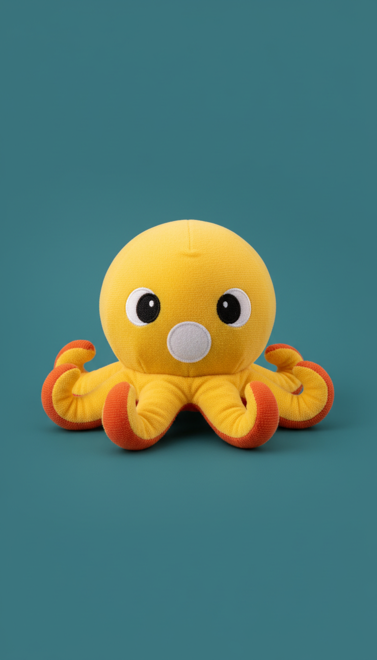 Plush Squeaky Toy In Sunburst Yellow